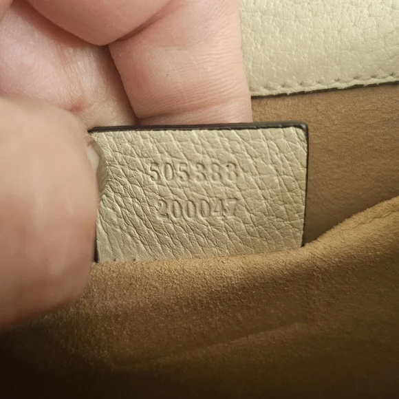 Gucci Butterfly Mini Shoulder Bag – Web Stripe, Cream Leather (Style 505383) - Picture 12 of 13